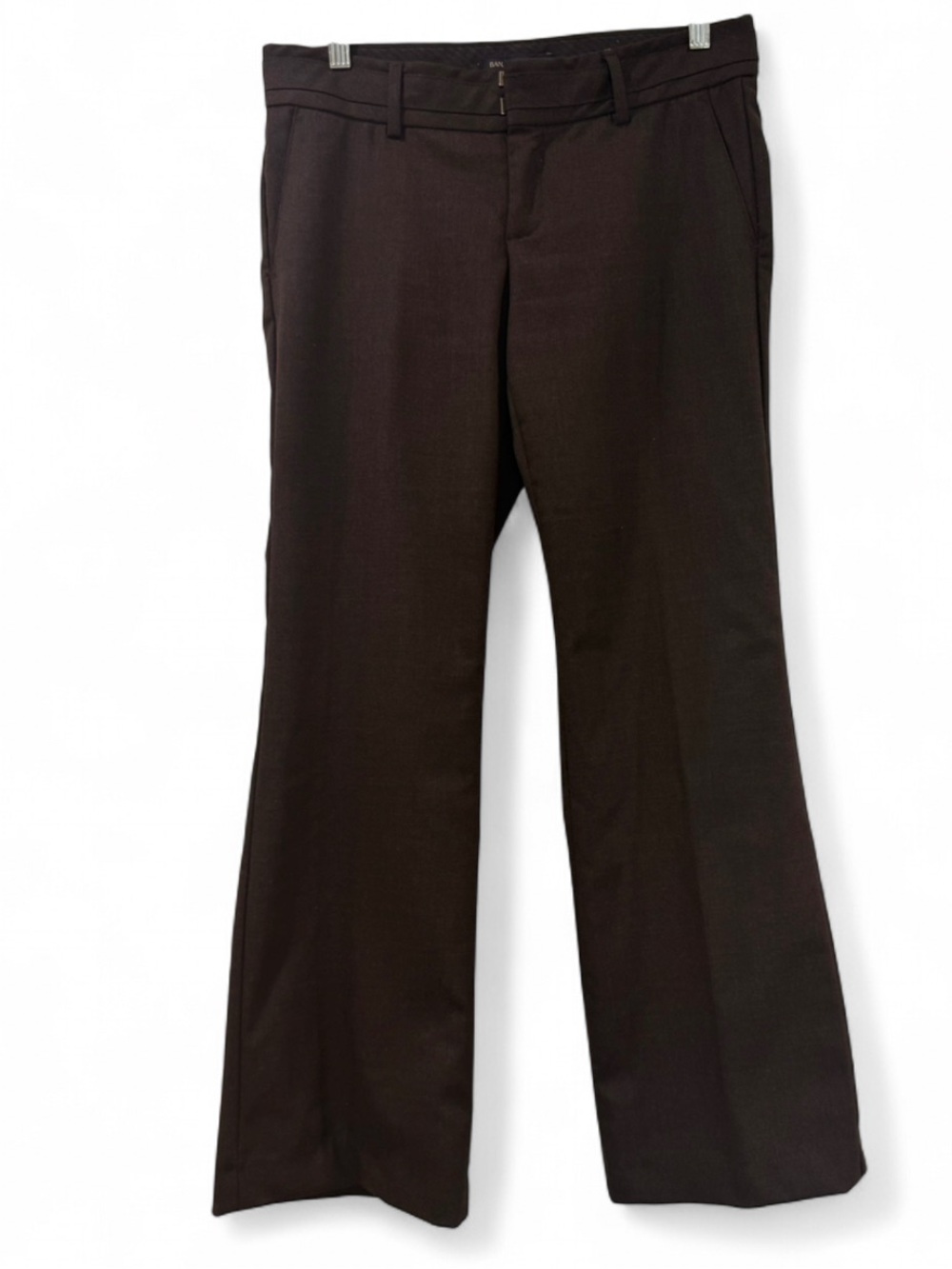 Banana Republic women Martin-Fit wide-leg stretch trousers in dark brown size 6S